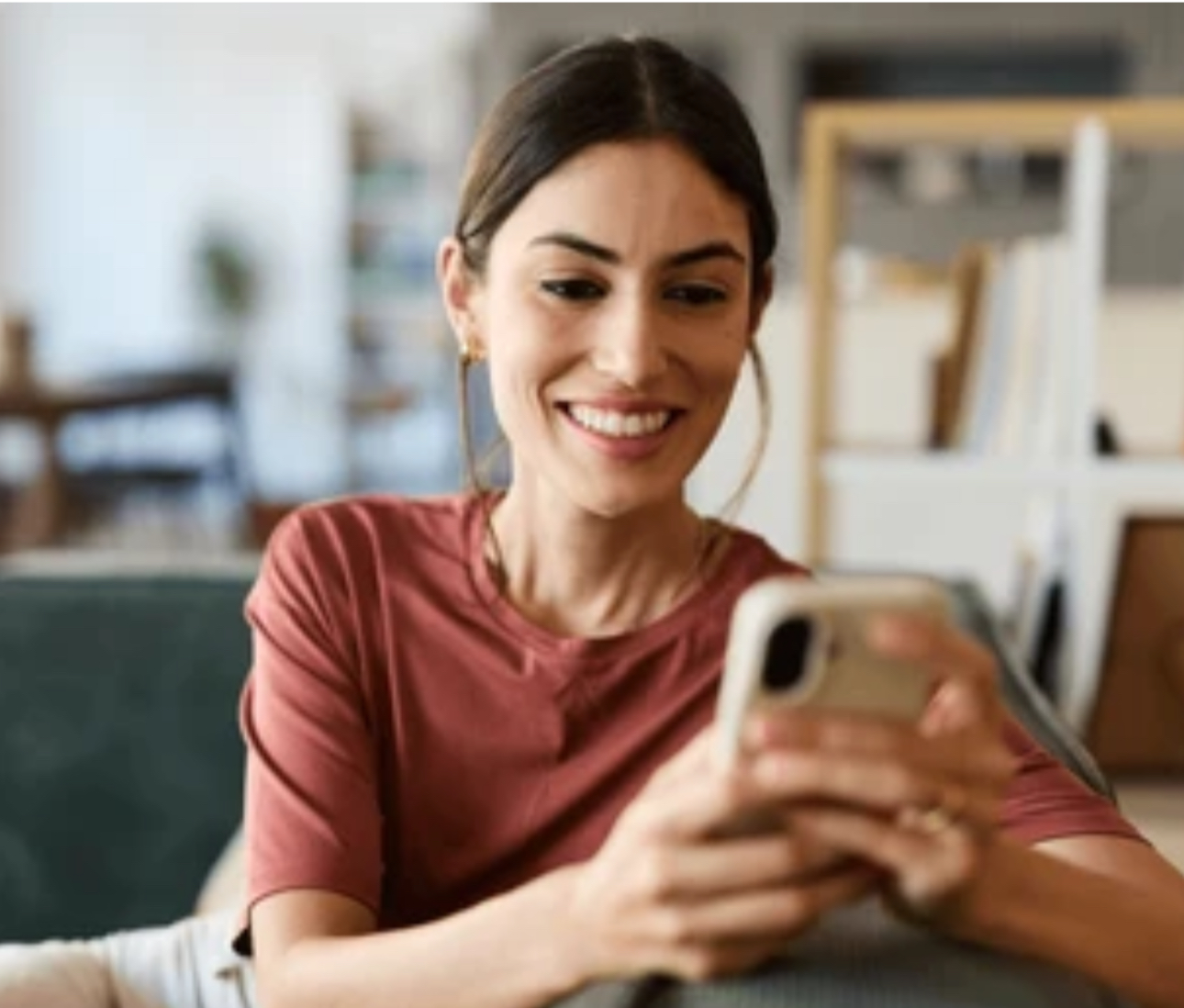Lady Typing On Phone